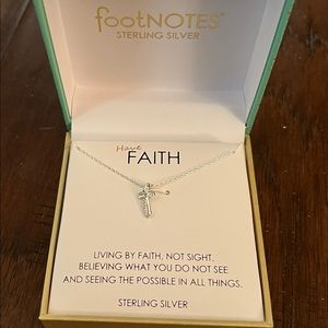 Footnotes Sterling Silver Cross Necklace. New in box, MSRP $70